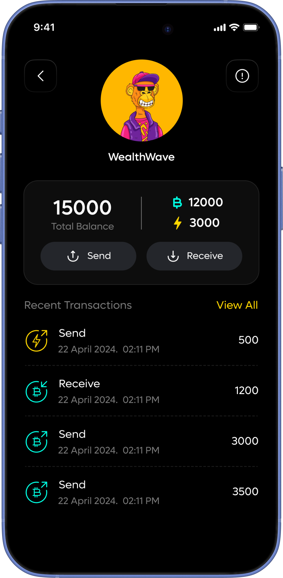 Seamless asset transaction screen